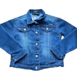 DKNY Girl Jean Jacket Long Sleeve Button Down Blue Denim Size 6